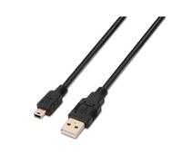 Cable USB 2.0 Aisens A101-0023/ USB Macho - USB Mini Macho/ 50cm/ Negro