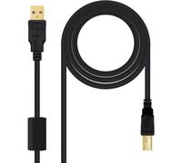 Cable USB 2.0 HQ Com Ferrite Nanocable USB-A/M para USB-B/M 2 M Negro