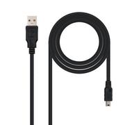 Cable USB 2.0 Nanocable 10.01.0400/ USB Macho - MiniUSB Macho/ 50cm/ Negro
