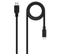Nanocable 10.01.2101-L150 - Cable USB 2.0 3A, tipo USB-C/M-A/M, Color Negro, 1.5 m