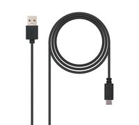 Nanocable – Cable USB 2.0 – USB A macho a USB-C macho – 1 m – Negro