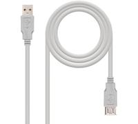 Nanocable Cable USB 2.0 USB‑A macho/hembra 1 m Beige