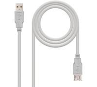Cable USB 2.0 Nanocable USB-A M/F 3 M Bege