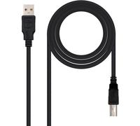 CABLE USB(A) 2.0 A USB(B) 2.0 NANOCABLE 1.8M NEGRO