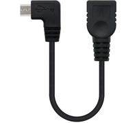 Nano Cable 10.01.3600 - Cable USB 2.0 OTG acodado (On-The-GO), Tipo Micro B/M-A/H, Macho-Hembra, Negro, 15cm