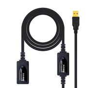 Cable USB 2.0 Prolongador con amplificador tipo A macho a hembra de 10 metros. Diseñado para: conectar dispositivos lejanos.