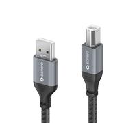 cable USB 2.0 sonero - A/B -Aluminio-gris espacial/negro - 2,00m