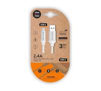 Tech One Tech Cable USB-A a USB-C TEC2006 nylon trenzado 1 m Blanco