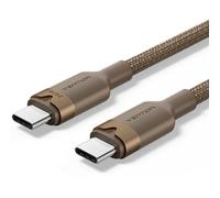 Cable USB 2.0 Tipo-C 5A Vention TRIJF/ USB Tipo-C Macho - USB Tipo-C Macho/ Hasta 240W/ 480Mbps/ 1m/