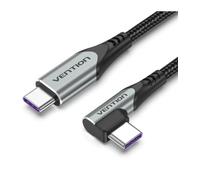 Cable usb 2.0 tipo-c 90º vention takhd/ usb tipo-c macho - usb tipo-c macho/ hasta 100w/ 480mbps/ 50cm/ gris