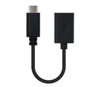 Cable USB 2.0 Tipo-C Nanocable 10.01.2400/ USB Tipo-C Macho - USB Hembra/ 480Mbps/ 15cm/ Negro