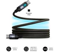 Cable USB 2.0 Tipo-C Subblim PowerMag Led/ USB Tipo-C Macho - USB Tipo-C Macho/ Hasta 100W/ 480Mbps/