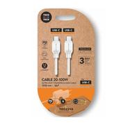 Cable usb 2.0 tipo-c tech one tech tec2210/ usb tipo-c macho - usb tipo-c macho/ hasta 100w/ 480mbps/ 1.5m/ blanco