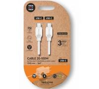 Cable USB 2.0 Tipo-C Tech One Tech TEC2210/ USB Tipo-C Macho - USB Tipo-C Macho/ Hasta 100W/ 480Mbps