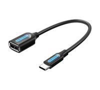 Cable USB 2.0 Tipo-C Vention CCSBB/ USB Tipo-C Macho - USB Hembra/ 15cm/ 480Mbps/ Negro