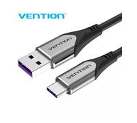 Cable USB 2.0 Tipo-C Vention COFHF/ USB Tipo-C Macho - USB Macho/ Hasta 100W/ 480Mbps/ 1m/ Gris