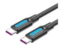 Cable USB 2.0 Tipo-C Vention COTBD/ USB Tipo-C Macho - USB Tipo-C Macho/ Hasta 100W/ 480Mbps/ 50cm/ Negro