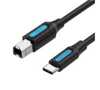 Cable USB 2.0 Tipo-C Vention CQUBH/ USB Tipo-B Macho - USB Tipo-C Macho/ 480Mbps/ 2m/ Negro