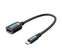 Cable usb 2.0 vention ccubb/ microusb macho - usb hembra/ 15cm/ negro