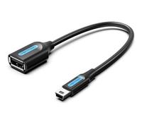 Cable USB 2.0 Vention CCUBB/ USB Mini-B Macho - USB Hembra/ 480Mbps/ 15cm/ Negro