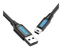 Cable USB 2.0 Vention COMBD 480Mbps 0.5m Negro 10W Mini USB A Macho-Mini B Macho