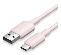 Cable USB 2.0 Tipo-C Vention CTQPH/ USB Tipo-C Macho - USB Macho/ Hasta 60W/ 480Mbps/ 2m/ Rosa