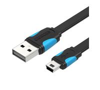 Cable USB 2.0 Vention VAS-A14-B200/ Mini USB Macho - USB Macho/ Hasta 10W/ 480Mbps/ 2m/ Azul y Negro