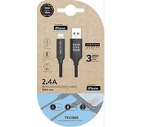 Cable usb 2.4 tech one tech braided nylon tipo usb apple micro usb longitud 1 mt color negro