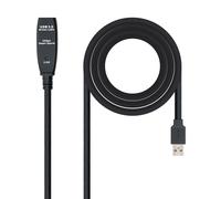 Nanocable Cable prolongador 10.01.0311 USB 3.0 A macho - A hembra 5 m Negro con amplificador