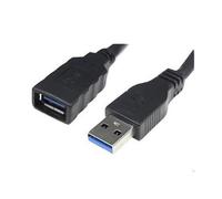 Cable USB 3.0 Alargador Macho/Hembra 1m Negro