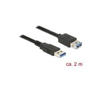 DeLock verlã ¤ ngerungskabel USB 3.0 Tipo A (Macho > USB 3.0 Tipo A Hembra (2,0 m Negro