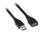 Cable USB 3.0 Extensión AISENS A105-0042 2m Tipo A Macho a Hembra Negro Apantallado
