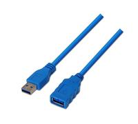 Cable USB 3.0 Extensión AISENS A105-0046 2m Azul Macho-Hembra 5Gbps RoHS