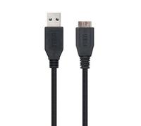 Cable usb 3.0 tipo a a micro usb tipo b nanocable 2m - macho - macho - negro