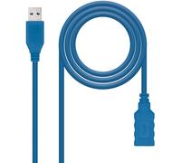 Cable USB A 3.0 Macho - USB A 3.0 Hembra (1 metro) Azul - Nanocable