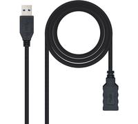 Cable USB 3.0 Nanocable USB-A M/F 1 M Negro
