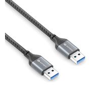 cable USB 3.0 sonero - A/A -Aluminio-gris espacial/negro - 0,50m