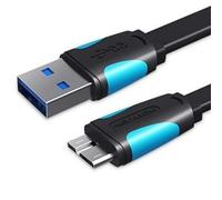 Cable USB 3.0 Vention VAS-A12-B100/ MicroUSB Macho - USB Macho/ Hasta 10W/ 5Gbps/ 1m/ Azul y Negro
