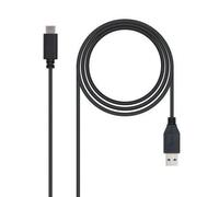 NanoCable 10.01.4001 - Cable 3A USB-C a USB 3.1, uso principal moviles, tables, Velocidad de transferencia hasta 10Gbps., hasta 3 Amperios de carga, Gen2, macho-macho, Tipo UC/M-A/M, negro, 1 mts