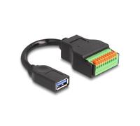 Cable USB 3.2 Gen 1 Adaptador Tipo-A Hembra a Bloque de Terminales con Pulsador 15 cm