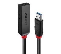 Cable USB 3.2 Gen 1 Type-C 5m, 5000 Mbit/s, ABS, Negro, Plug and Play, LED, AWG26
