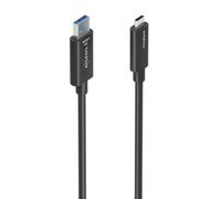 Cable USB 3.2 Gen2x1 AISENS A157-0925, 15m, USB-A a USB-C, Fibra Óptica+Cobre, 10Gbps, Negro