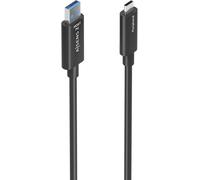 Cable USB 3.2 Gen2x1 AOC de 10 Gbps (solo datos) negro (25 m) - AISENS