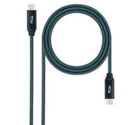 Cable USB 3.2 Gen2x2 Nanocable 20Gbps 5A/100W 4K@60Hz USB-C M/M 1 M Gris/Negro
