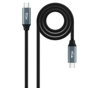 Cable USB 3.2 Gen2x2 Nanocable 20Gbps 5A/100W 4K@60Hz USB-C M/M 1 M Negro