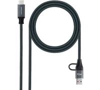 Cable USB Nanocable 10.01.4112-COMB USB 3.2 Gen2x2 20Gbps 2m 100W Gris/Negro