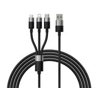Cable USB 3 en 1 - BASEUS - StarSpeed - 3,5 A - 1,2 m - Negro