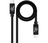 Cable USB 4 Gen3x2 Nanocable 40Gbps 5A/240W, USB-C M/M 1 M Negro