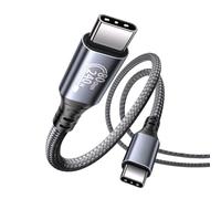 Cable USB 4 de 6.6 pies para cable Thunderbolt 5 de 80 Gbps, ancho de banda de hasta 120 Gbps para carga dual 8K, 240 W PD 3.1, cable de video USB C trenzado compatible con Thunderbolt 4/5, SSD