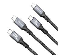 Cable USB 4 de 80 Gbps para cable Thunderbolt 4 [2 unidades de 6.6 pies], cable de transferencia de datos USB C de carga rápida de 240 W, monitor de video dual 8K/6K para Thunderbolt 4/3, iPhone 16/15